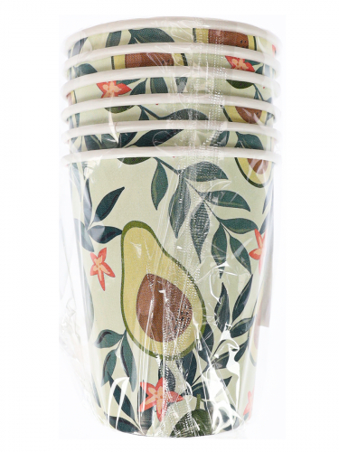 Набор стаканов бумажных 'Ветви авакадо', 6 шт.; уп., 250 мл., ФЛ-6214