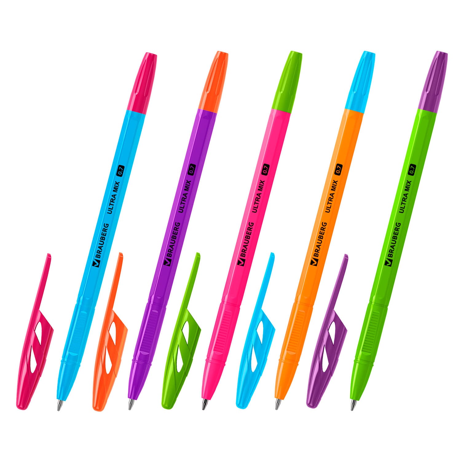 Ручка шариковая BRAUBERG 'ULTRA MIX', СИНЯЯ, узел 0,7 мм, 143567