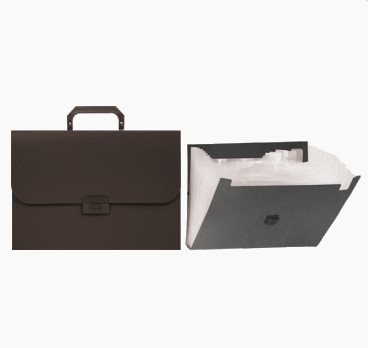 Портфель пластиковый, 'Attomex', на замке, 700 мкм, А4, 6 отделений, черный цвет, 3073701