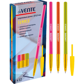 Ручка шариковая 'deVENTE. Summer' d=0,5 мм, неон корпус, смен стержень, синяя, 5073412
