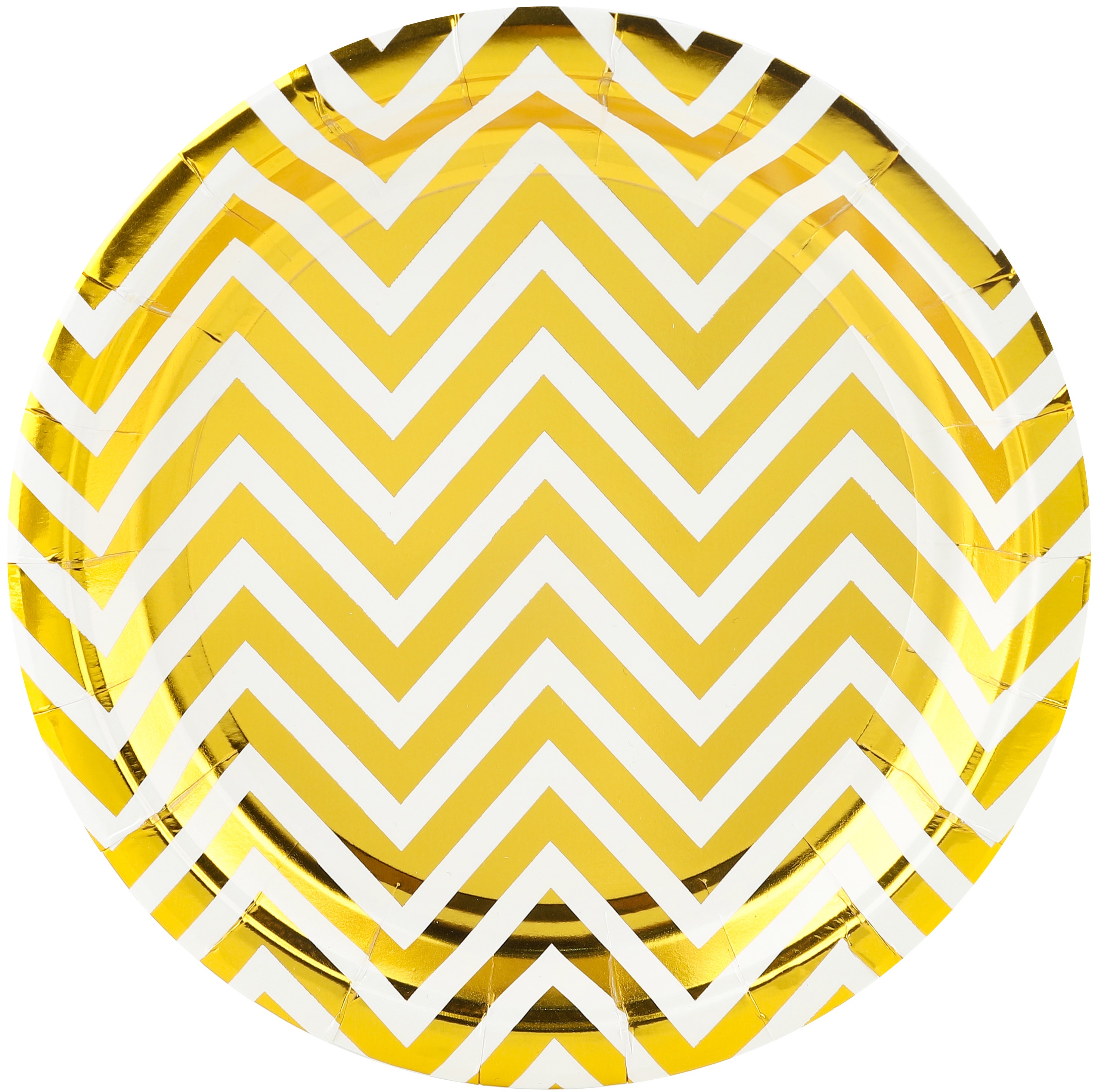 Тарелки (9'';23 см) Зигзаги, Золото, Металлик, 6 шт, 6224011