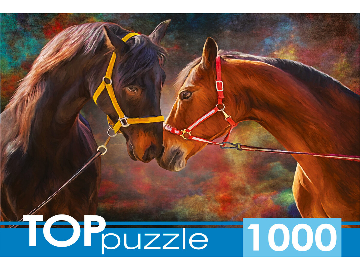 TOPpuzzle. ПАЗЛЫ 1000 элементов. 'Влюблённые лошади', ШТТП1000-9855