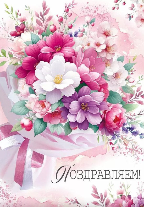 Открытка А4, Поздравляем, 30000453 Открытка А4, Поздравляем, 30000453