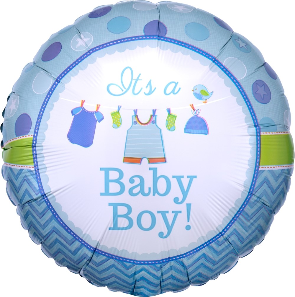 Шар фольга Falali (18'';46 см) Круг, С Рождением Малыша!, Голубой, 1 шт. 180589