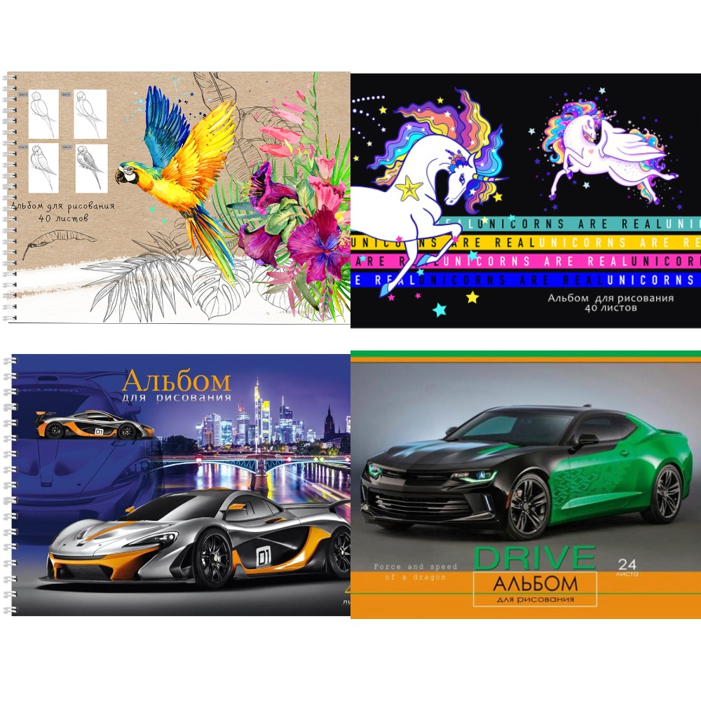 Альбом для рисования 40л., А4, спираль,Profit