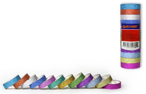 Скотч декоративный 12 мм х 3 м х 150 mic , с рисунком , (8 шт/уп), AR-4414