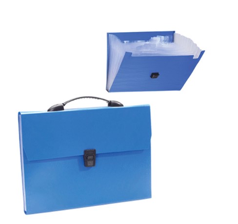 Папка-портфель deVente, А4, Daily, с 13 отделениями, синий, на замке, 3073409