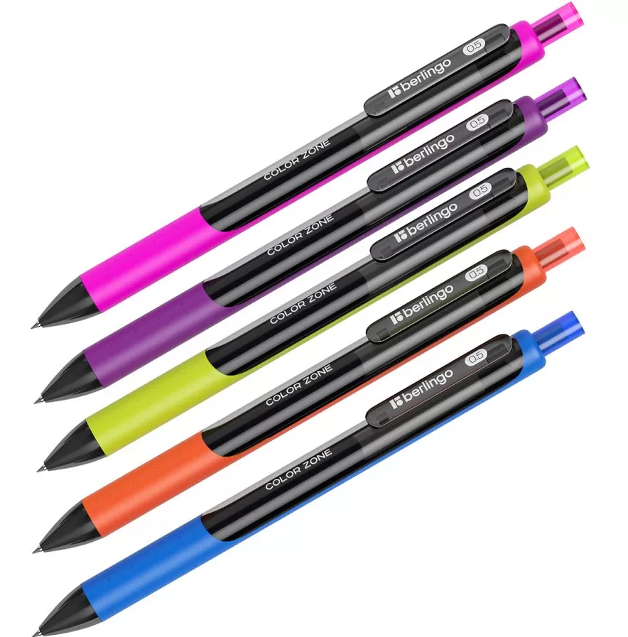 Ручка гелевая автоматическая 'Berlingo.Color Zone Gel', черная , 0,5 мм, грип, СGm_50062