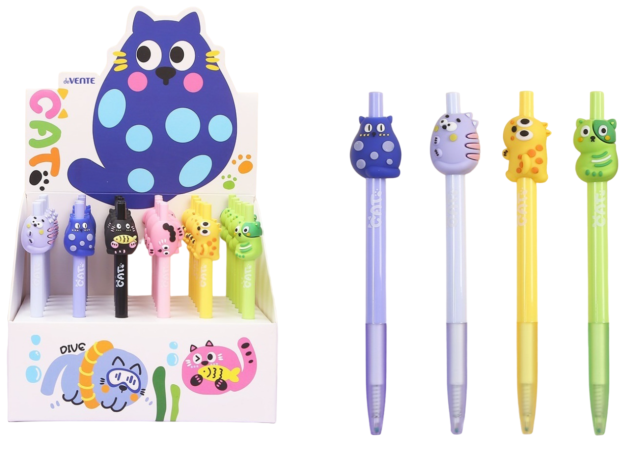 Ручка шариковая автоматическая подарочная 'deVENTE. Cat' с декоративным элементом,  5070400