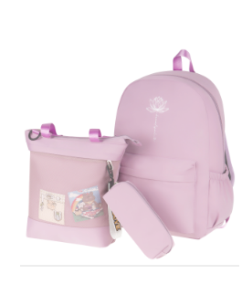 Рюкзак MESHU 'Lily', 43~30~13см, 1 отделение, 3 кармана.  в комплекте сумка-шоппер, MS_65567