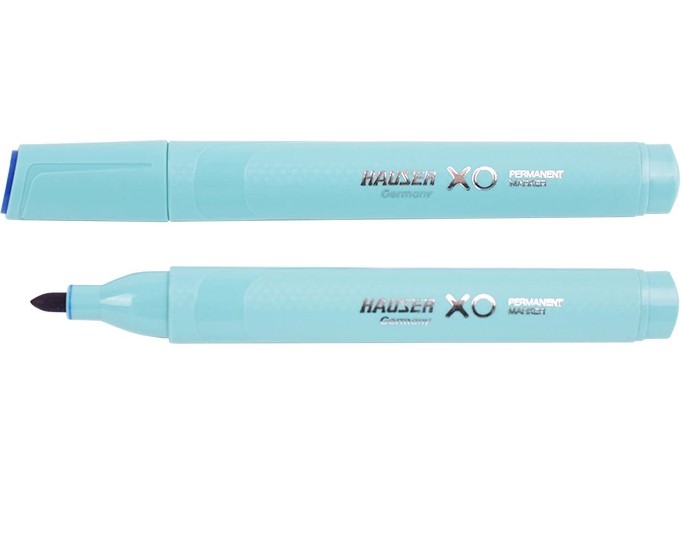 Маркер-перманент HAUSER корпус треугольный синий, H6345BL