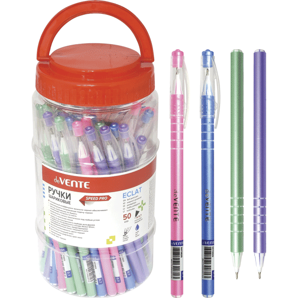 Ручка шариковая deVENTE 'Eclat' d=0.7 мм., черн. на масл. основе, смен. стержень, синяя, 5073826