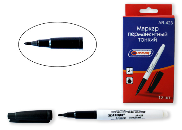 Маркер перманентный 'ASMAR', тонкий, 1,0 мм, AR-423
