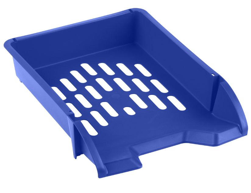 Лоток для бумаг горизонтальный 'Лидер', синий, ЛТГ-30466