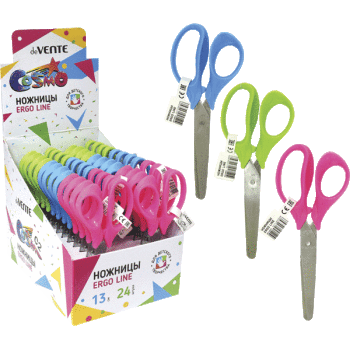 Ножницы детские 'deVENTE. Cosmo Ergo Line' 13 см, с линейкой, 8010801