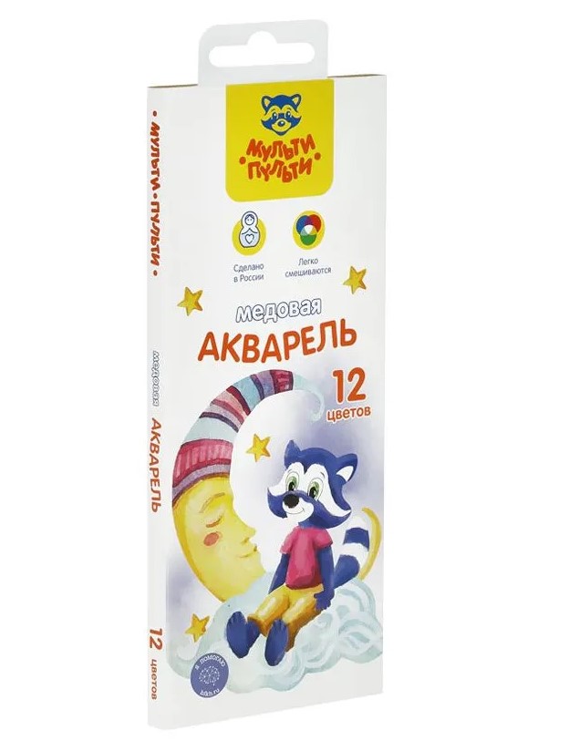 Акварель медовая 'Мульти пульти', 12 цветов, АК_43562