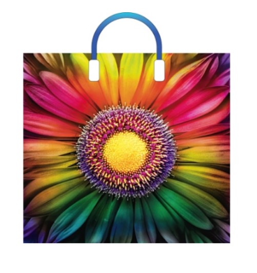 Пакет ПЭ с пластмассовыми ручками 38х34+3см (90) (Радужный) Глянцевый Артпласт, ПЛР58834