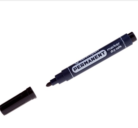 Маркер перманентный Centropen '8510' черный, пулевидный, 2,5мм, устойчив к высыханию, 5 8510 0112