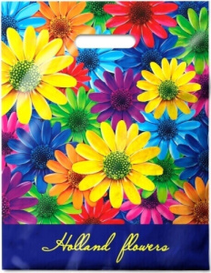 Пакет ПЭ с вырубной ручкой 31х40 (60) Интерпак ламинация (Клумба)