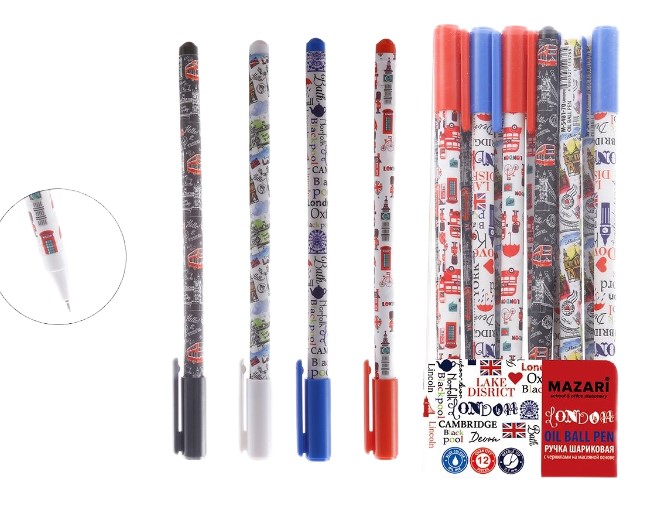 Ручка шариковая LONDON, СИНЯЯ, чернила на масляной основе, игольчатый пиш. узел 0.7 мм, M-5481-70