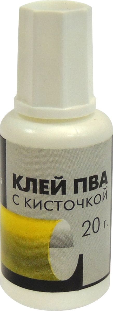 Клей ПВА Гамма с кисточкой 20 г, 330005;249090