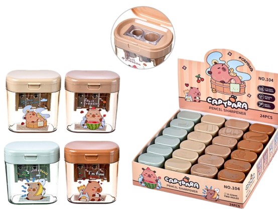 Точилка пластиковая КАПИБАРА, 2 отверстия, М-3030