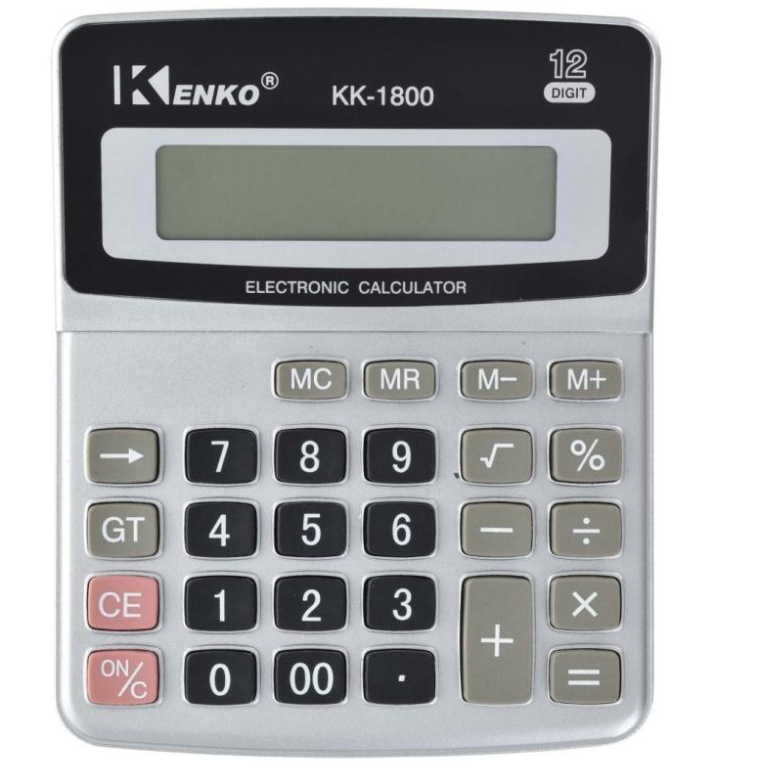 Калькулятор 'Kenko' 12 разрядный 13,5 х 10,5, КК-1800