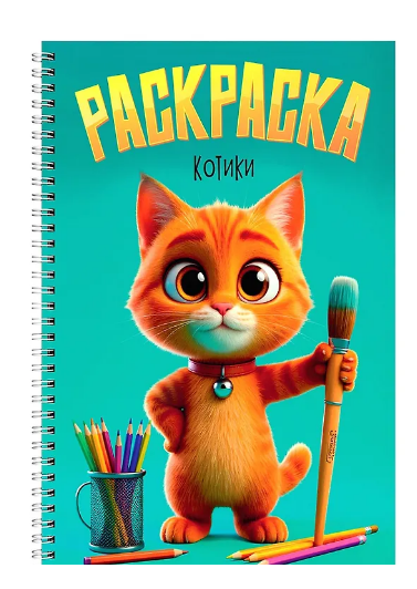 РАСКРАСКА на гребне. КОТИКИ, 978-5-378-35691-1