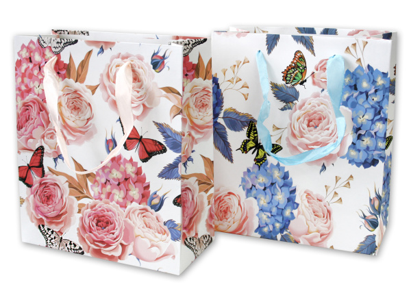 Пакет подарочный ,'Цветы и бабочки', 18х21х8,5, AR-5989