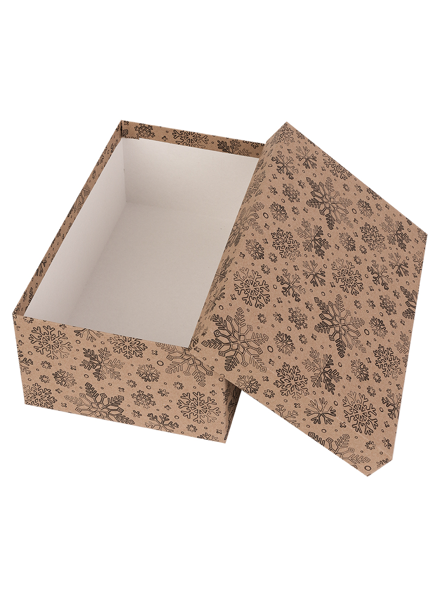 Коробка подарочная Miland 'Снежинки', 19х12х8 см., прямоугольная (Серия 3в1), картон, 1246