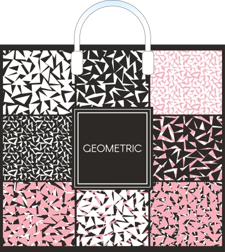 Пакет ПЭ с пластмассовыми ручками 38х34+3см (х10) (Геометрия), ПЛР56093