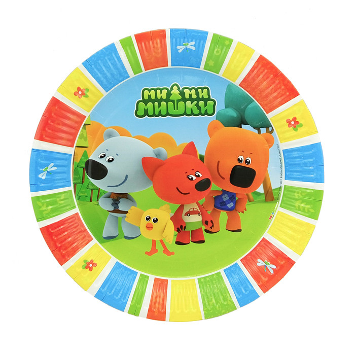 Набор тарелок бумажных 23 см ,'Ми-Ми-Мишки', (6 шт;уп), 701018