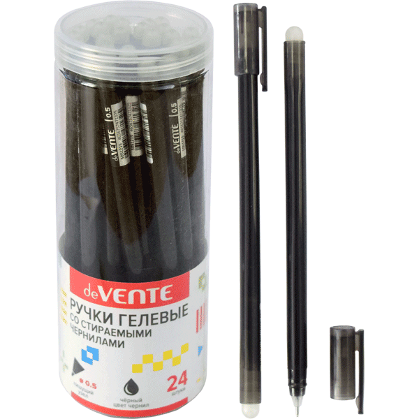 Ручка гелевая стираемая 'deVENTE. Simple' d=0,5 мм, черный, 5051215;5051317