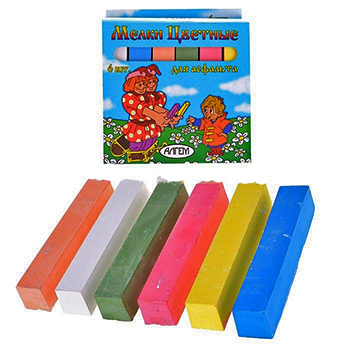 Мел для асфальта цветной, Алгем, (6 шт;уп), 108189