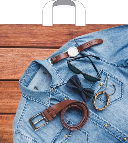 Пакет ПЭ с петлевой ручкой 40х36+4см (110) (Мужской акцент), ПТЛ52025