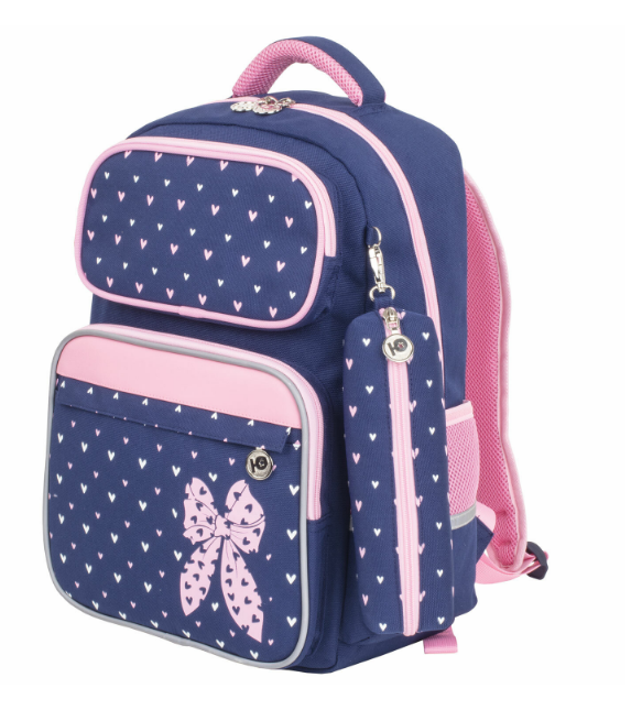 Рюкзак ЮНЛАНДИЯ COMPLETE с пеналом в комплекте, эрго-спинка, «Pink bow», 42×29×14 см, 229972