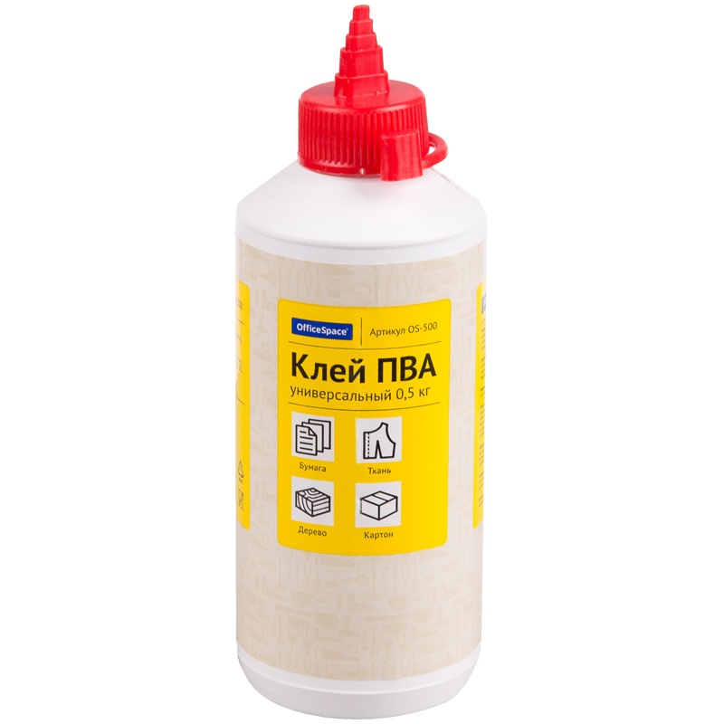 Клей ПВА OfficeSpace универсальный 0,5 кг, OS-500