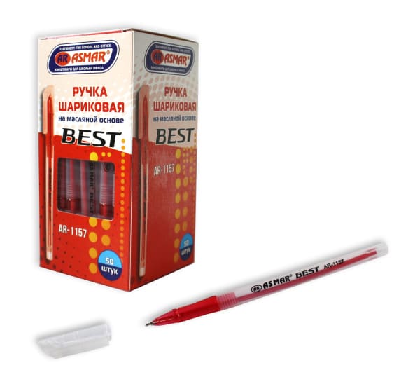 Ручка шариковая на масл.основе красная, AR-1157;КРАСНАЯ