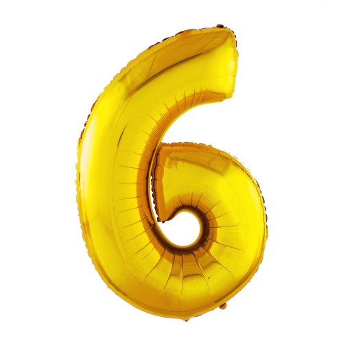 Шары фольга Цифры 40' Золото '6' 100 см.