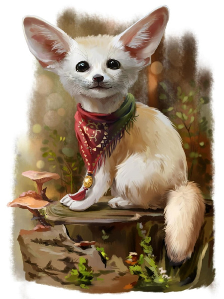 Алмазная мозайка (классич.) 20х30 см, на картоне (20 цв.) 'Лисичка-фенек', НД-0962