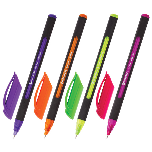Ручка шариковая Brauberg 'Extra Glide Soft Color', синяя, 0.7 мм., линия 0.35 мм., ассорти, 142928
