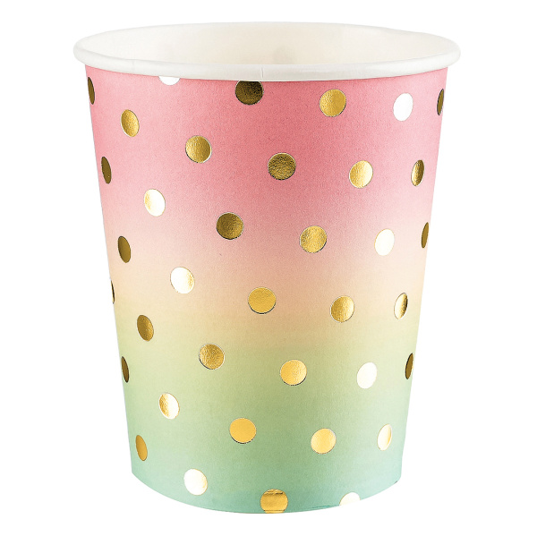 Стаканы (250 мл), Невесомый ДР (радужный, золото, металлик), 6 шт, 6231907