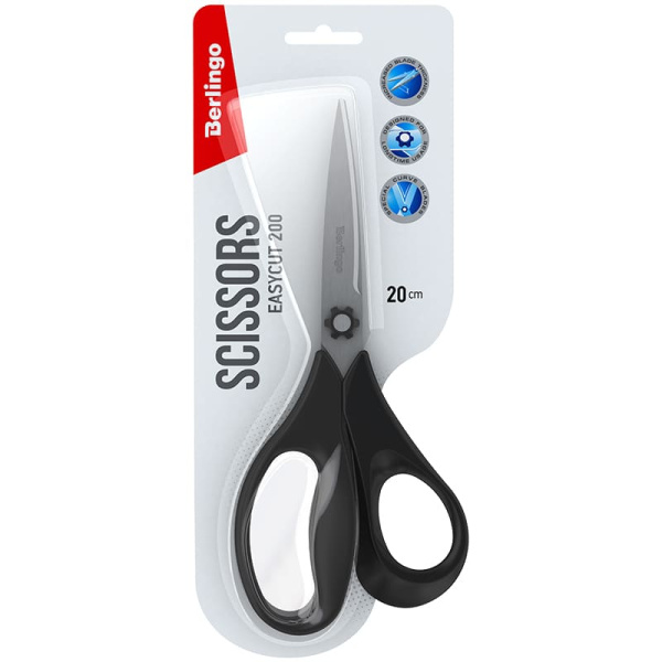 Ножницы Berlingo 'Easycut 200' 20 см эргономичные ручки европодвес DNn_20045