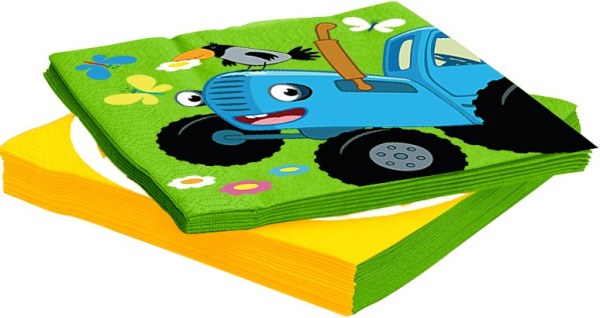 Салфетки 'Синий трактор, С Днем Рождения', 33х33 см , (20 шт;уп), 501623