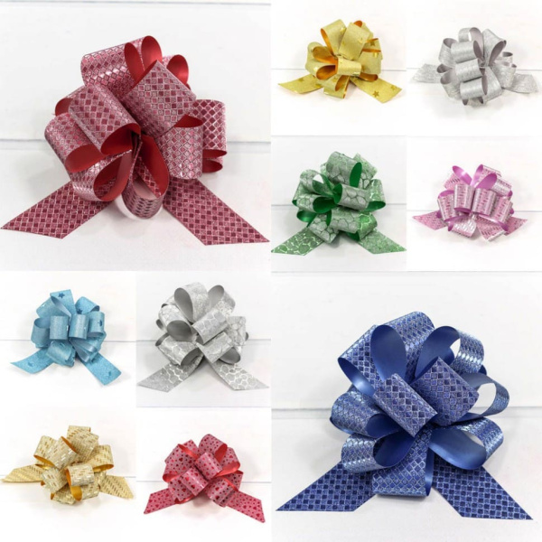 Бант-шар OMG 5 см,, 'С перломутровой лентой ',  цвета ассорти, OM000532-50