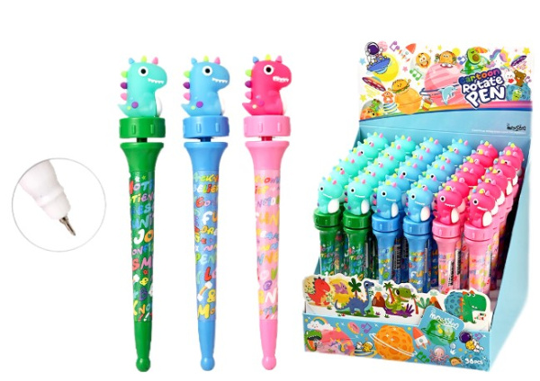 Ручка шариковая ДИНО CARTOON ROTATE, СИНЯЯ, 0,7 мм, M-7848-70