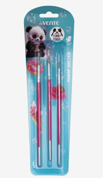 Набор кистей deVENTE.Yummy Panda, 03 шт, (белка №1, 3, 6), 8072519