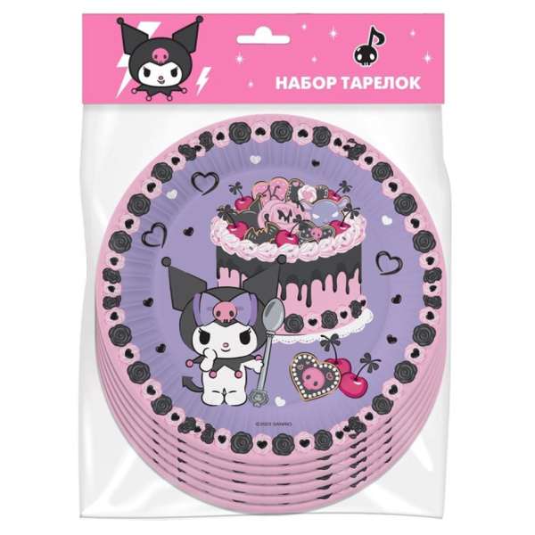 Набор бумажных одноразовых тарелок, 18 см, (6 шт;уп), 310978